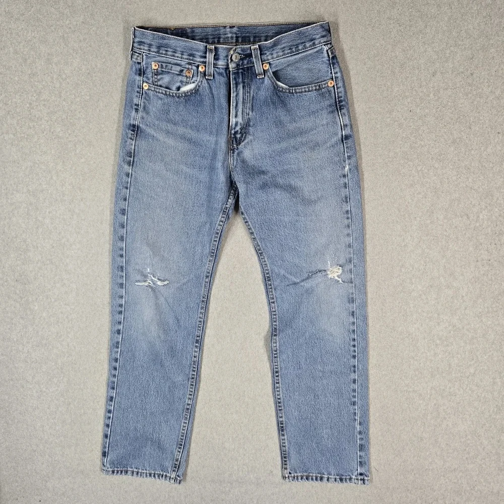Levi's 505 Men Jeans 31X30 Blue Denim Regular Fit Straight Leg 30